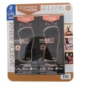 Copper Fit Elite Knee Compression Sleeve 2 Pack L-XL